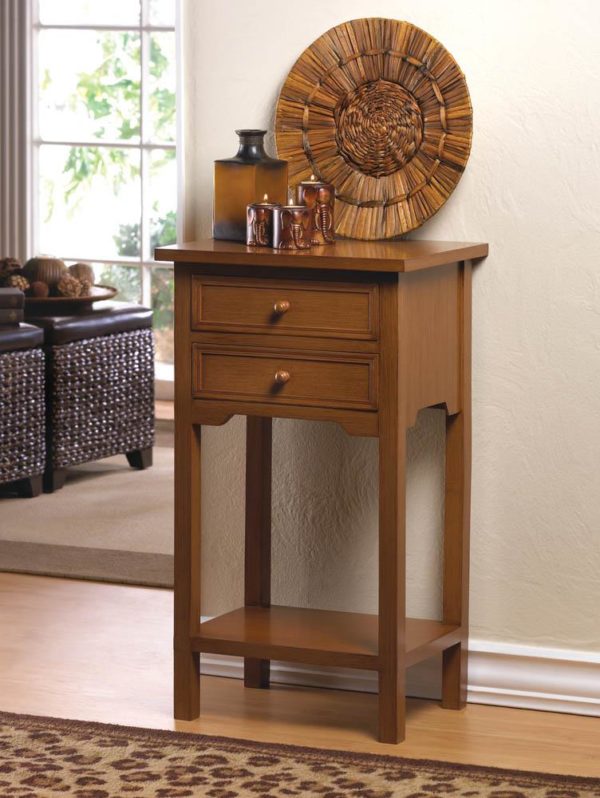 NATURAL WOODEN SIDE TABLE - Image 2
