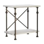 IRON AND WOOD CONSOLE TABLE